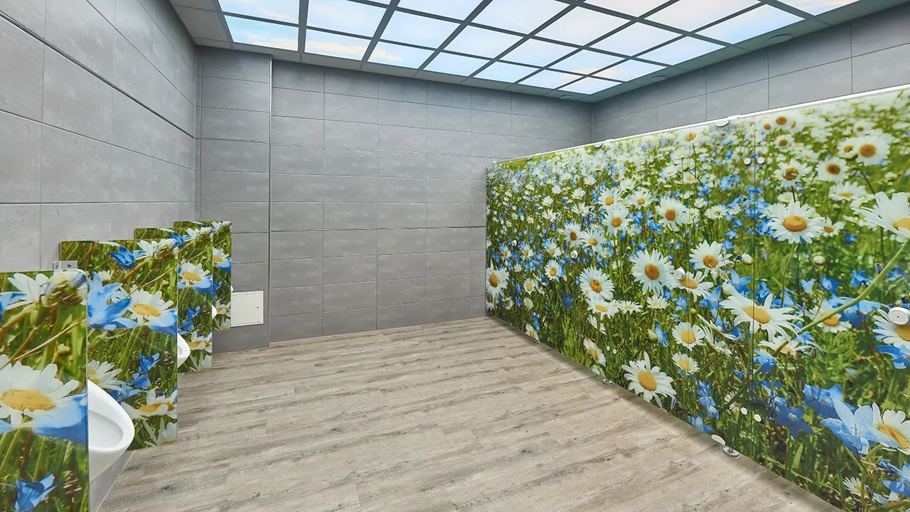 Lasista valmistetut WC-jakoseinät